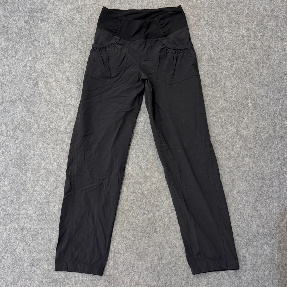 PrAna Black Summit Knit Waist High Rise Pull-On Activewear Pants Women's Size XS - Picture 1 of 7
